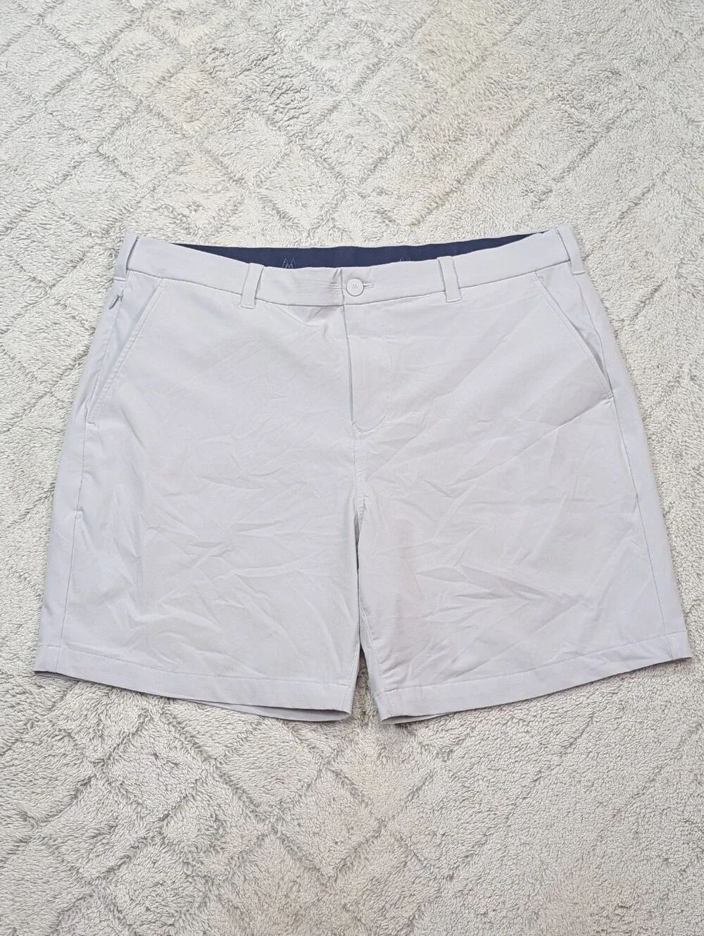 Mizzen + Main Short Mens 38 Gray Light Helmsman Slim 7” Light Stretch Casual